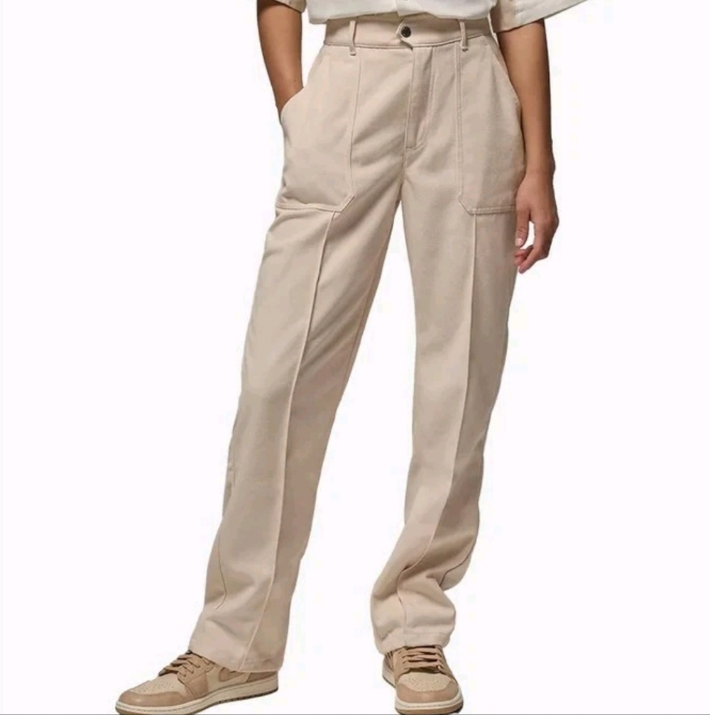 Nike Womens Pants Size XL Air Jordan Woven Cargo Pants Zip Cuffs Elastic Waist